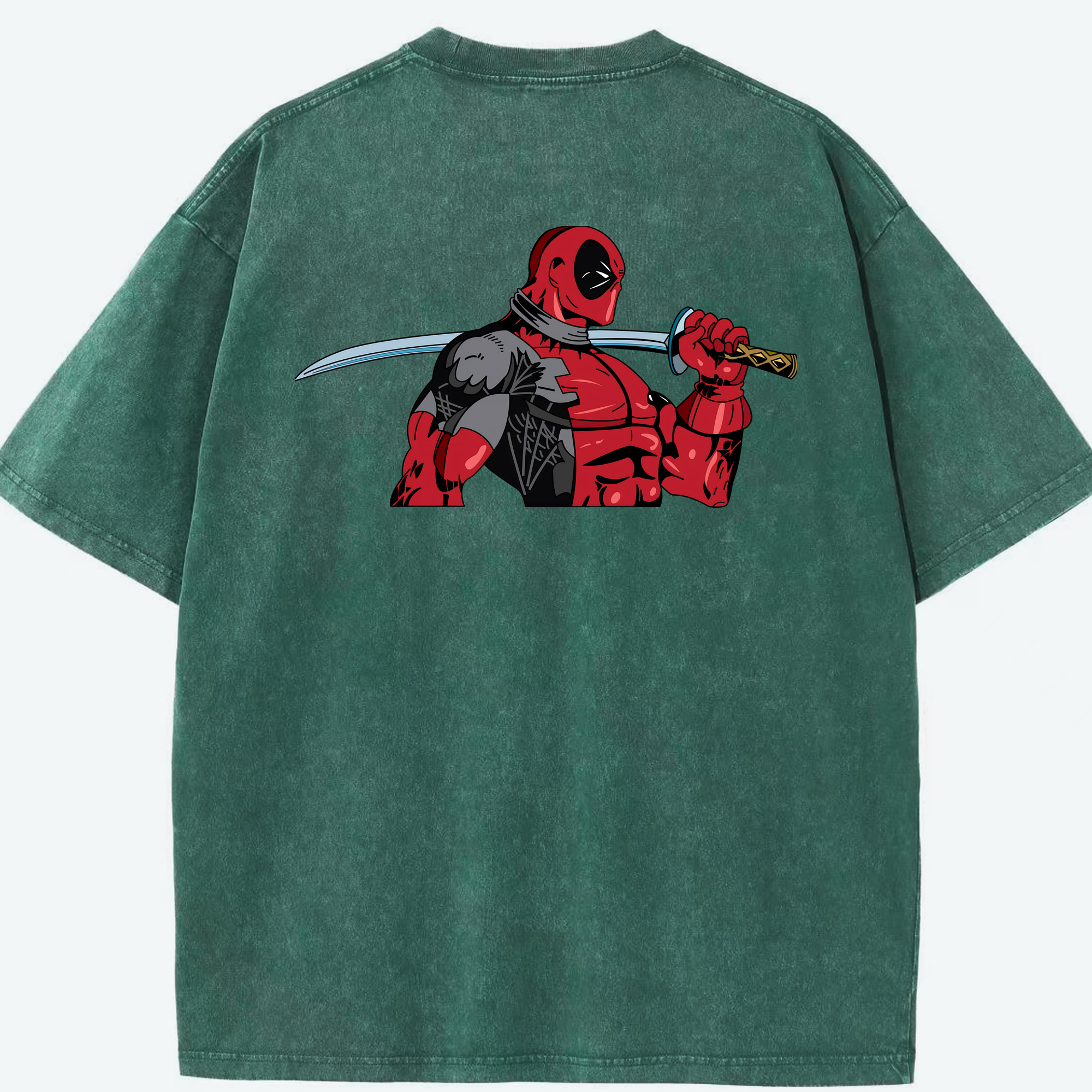 （画像用） Deadpool デッドプール 綿100% ヴィンテージ風 半袖Tシャツ（背面プリント）